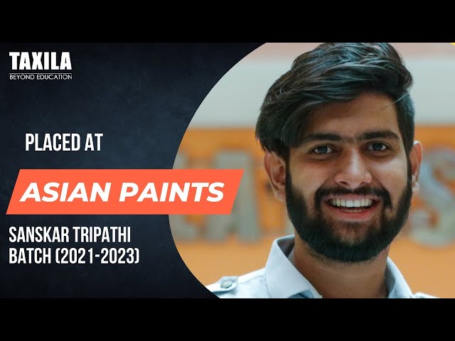 Sanskar Tripathi Placed at Asian Paints