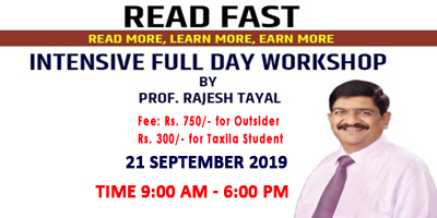 Read Fast, Read More, Learn More, Earn More workshop