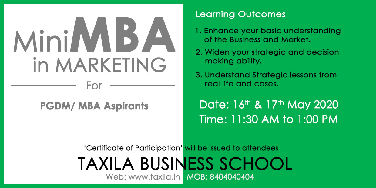 Mini mba in marketing by taxila business school