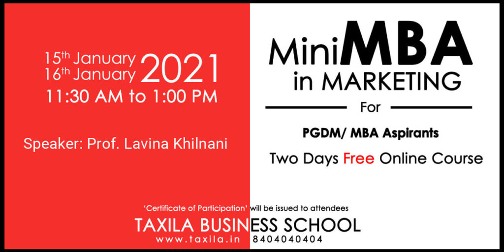 mini mba in marketing - taxila business school