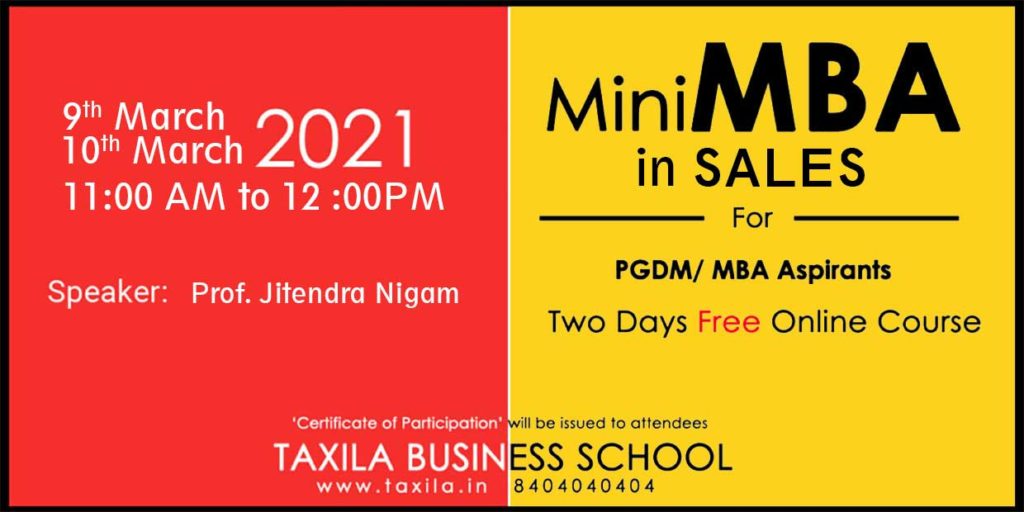 mini mba in sales 2021 - by prof jitendra nigam