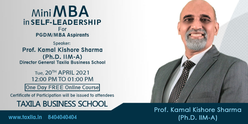Mini MBA in self-leadership by prof. kamal kishore sharma Ph.D
