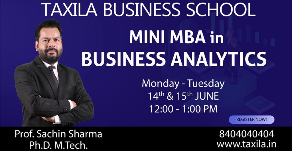 Mini MBA in Business Analytics - by prof sachin sharma - 1200-620