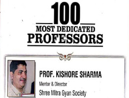 Prof. Kishore Sharma selected for 100 most dedicated professors in India