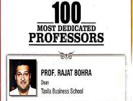 Prof. Rajat Bohra selected for 100 most dedicated professors in India.