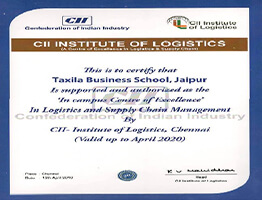 Taxila Business School is now In Campus Centre of Excellence in logistics and supply chain Management by CII