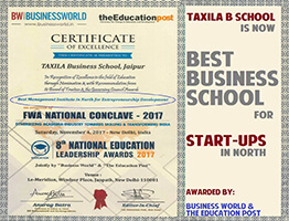 Best Business School for Entrepreneurship in North BY BUSINESS WORLD & THE EDUCATION POST