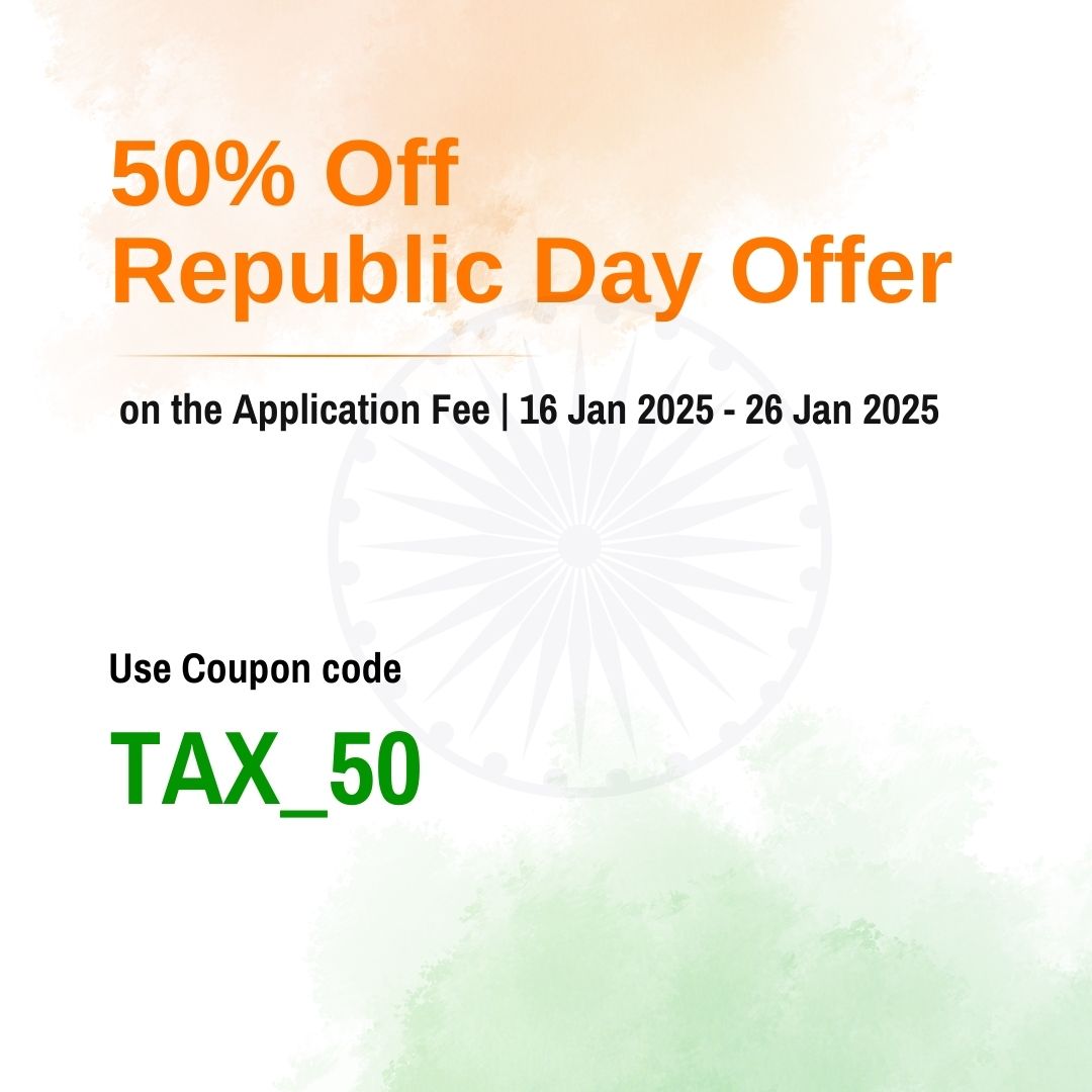 republic day 50% off on application fee