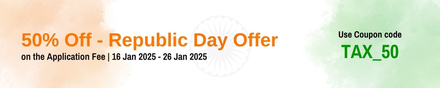 republic day 50% off on application fee