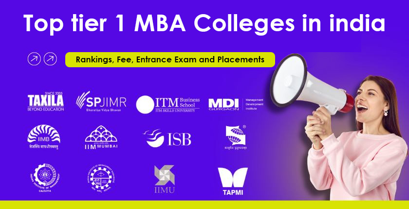 List of Top Tier 1 MBA Colleges in India